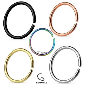 20GA 316L Surgical Steel Bendable Nose Hoop