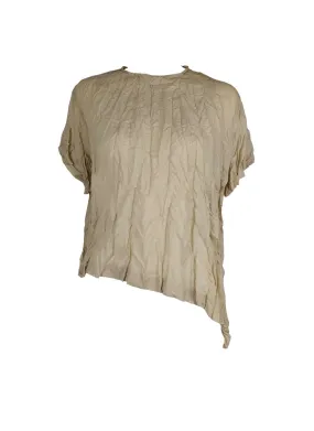 5240027 Irregular Short Sleeve Top *Khaki