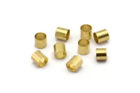 5mm Tube Bead, 100 Raw Brass Tube Beads (5x5mm) Bs 1460