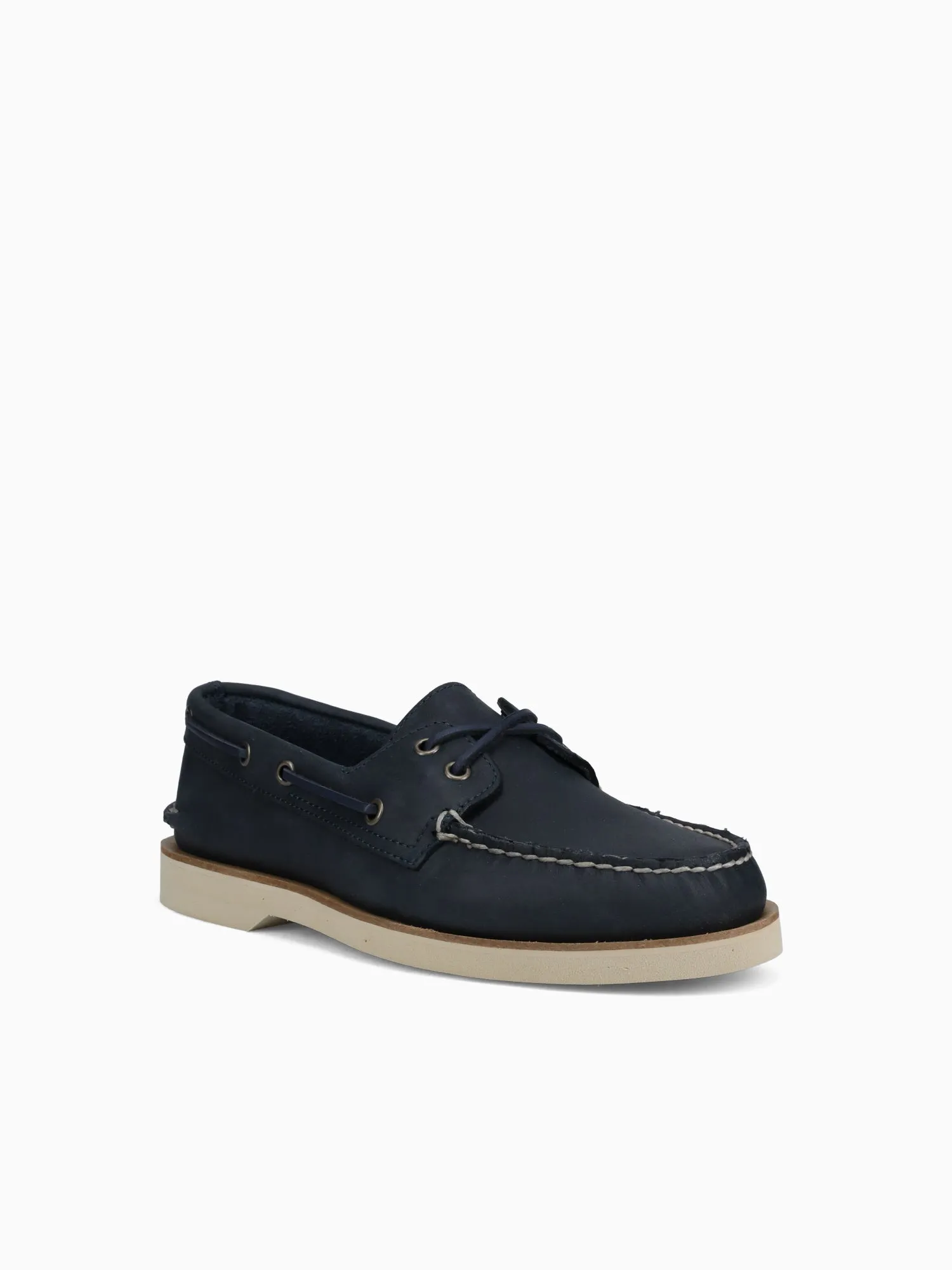 A O 2eye double sole navy leather