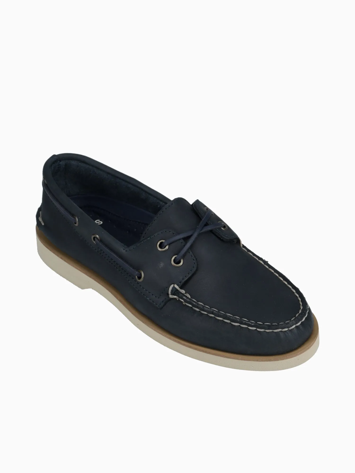 A O 2eye double sole navy leather