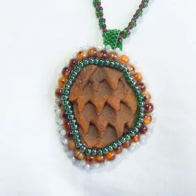 Aberfa, Anasazi Pottery, Beaded Cabochon Pendant, Necklace