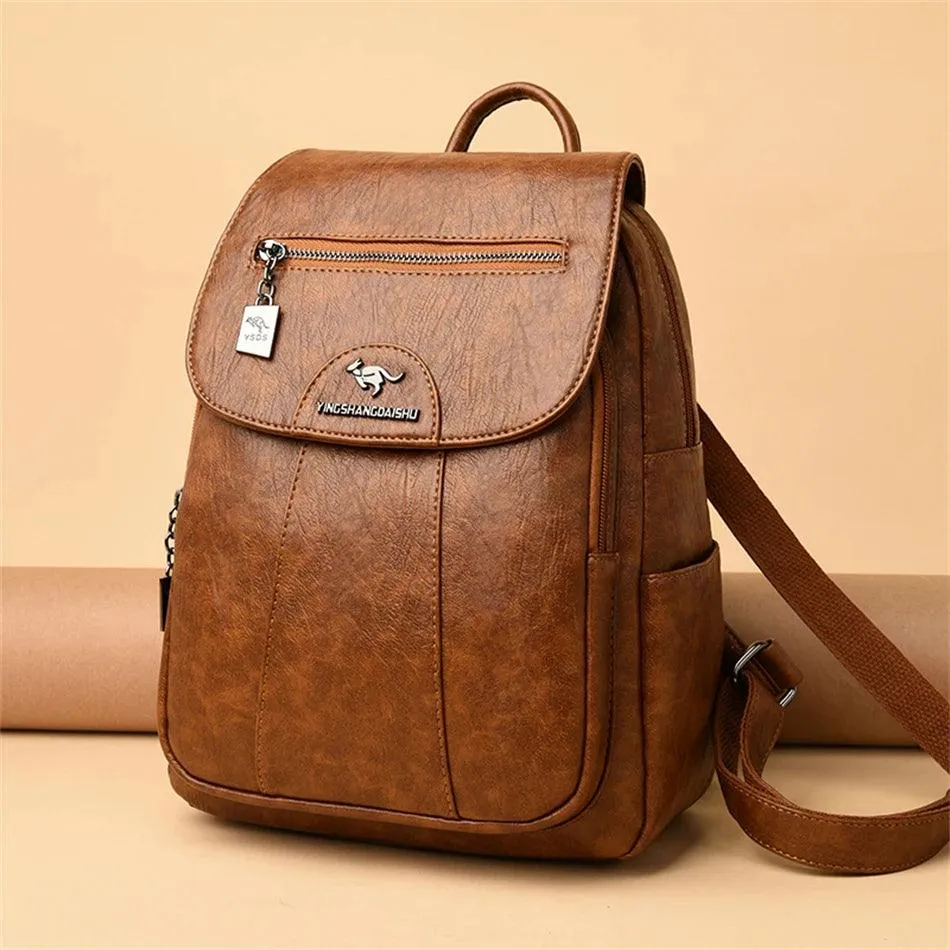 AC0097 Cool Backpack: Women's Soft Leather Shoulder Bag