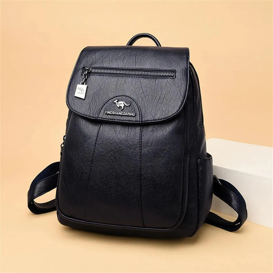 AC0097 Cool Backpack: Women's Soft Leather Shoulder Bag