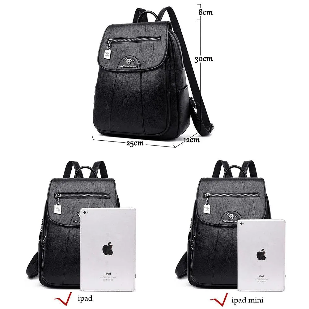 AC0097 Cool Backpack: Women's Soft Leather Shoulder Bag