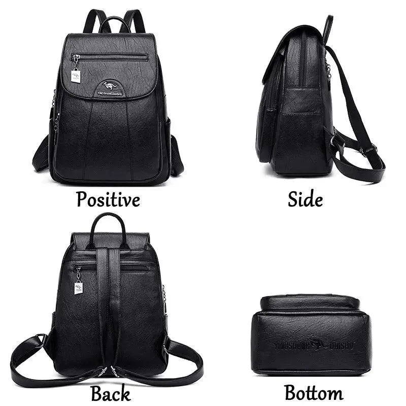 AC0097 Cool Backpack: Women's Soft Leather Shoulder Bag