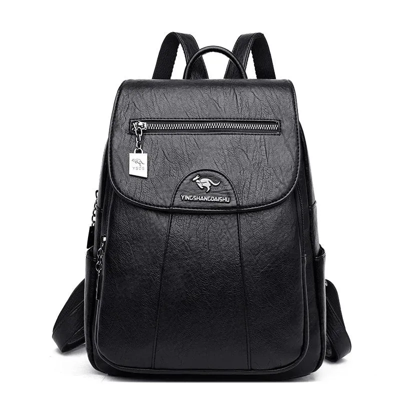 AC0097 Cool Backpack: Women's Soft Leather Shoulder Bag