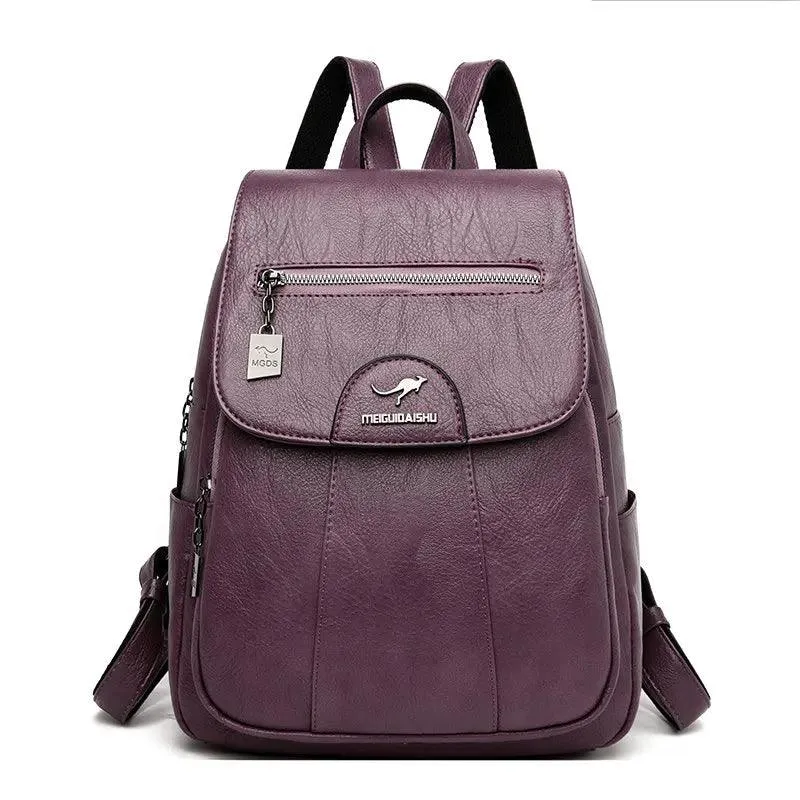 AC0097 Cool Backpack: Women's Soft Leather Shoulder Bag