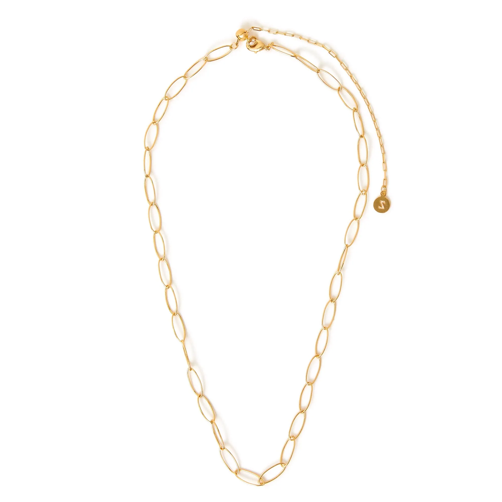 Accessorize London Women's Z Real Gold-Plated Oval Link Chain Necklace