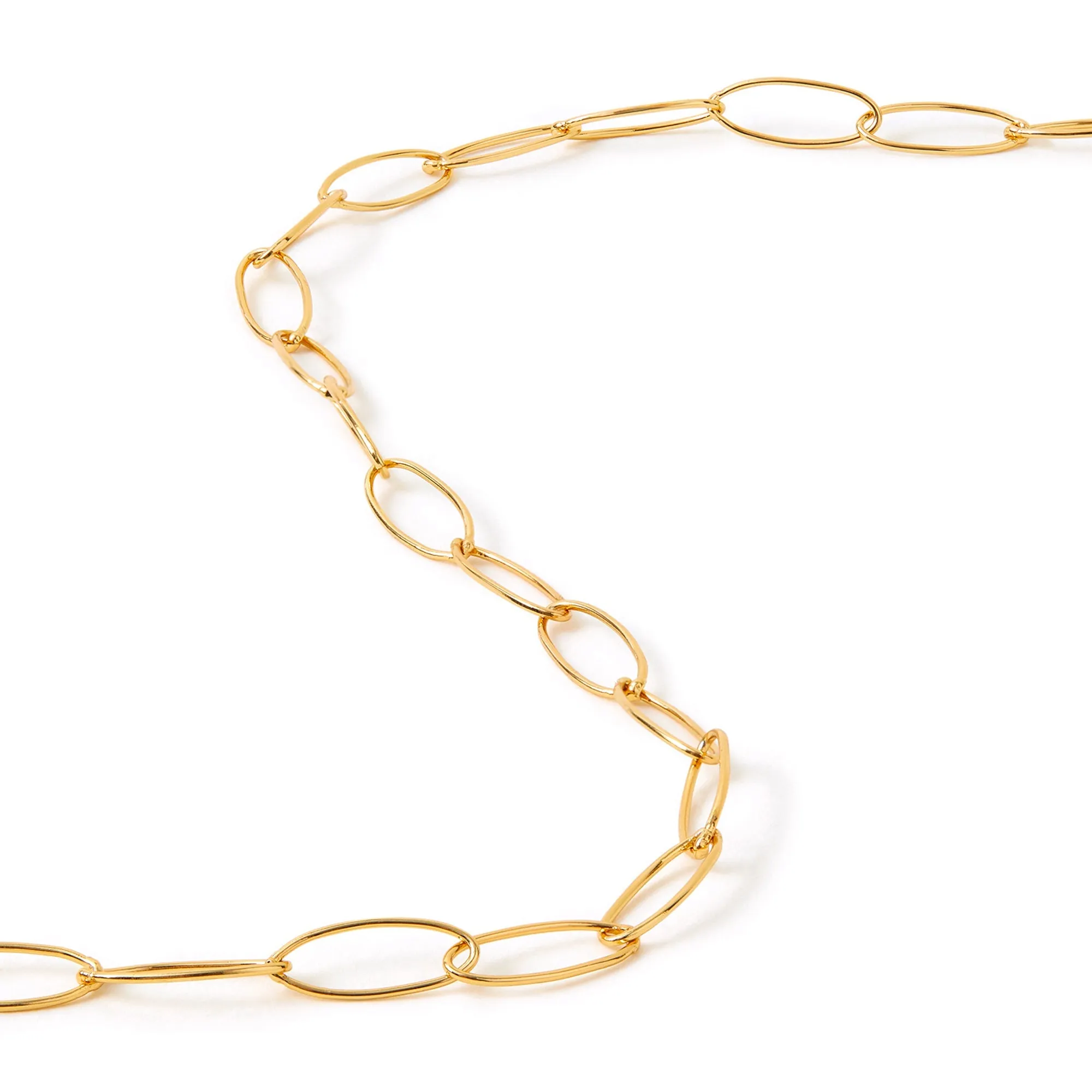 Accessorize London Women's Z Real Gold-Plated Oval Link Chain Necklace