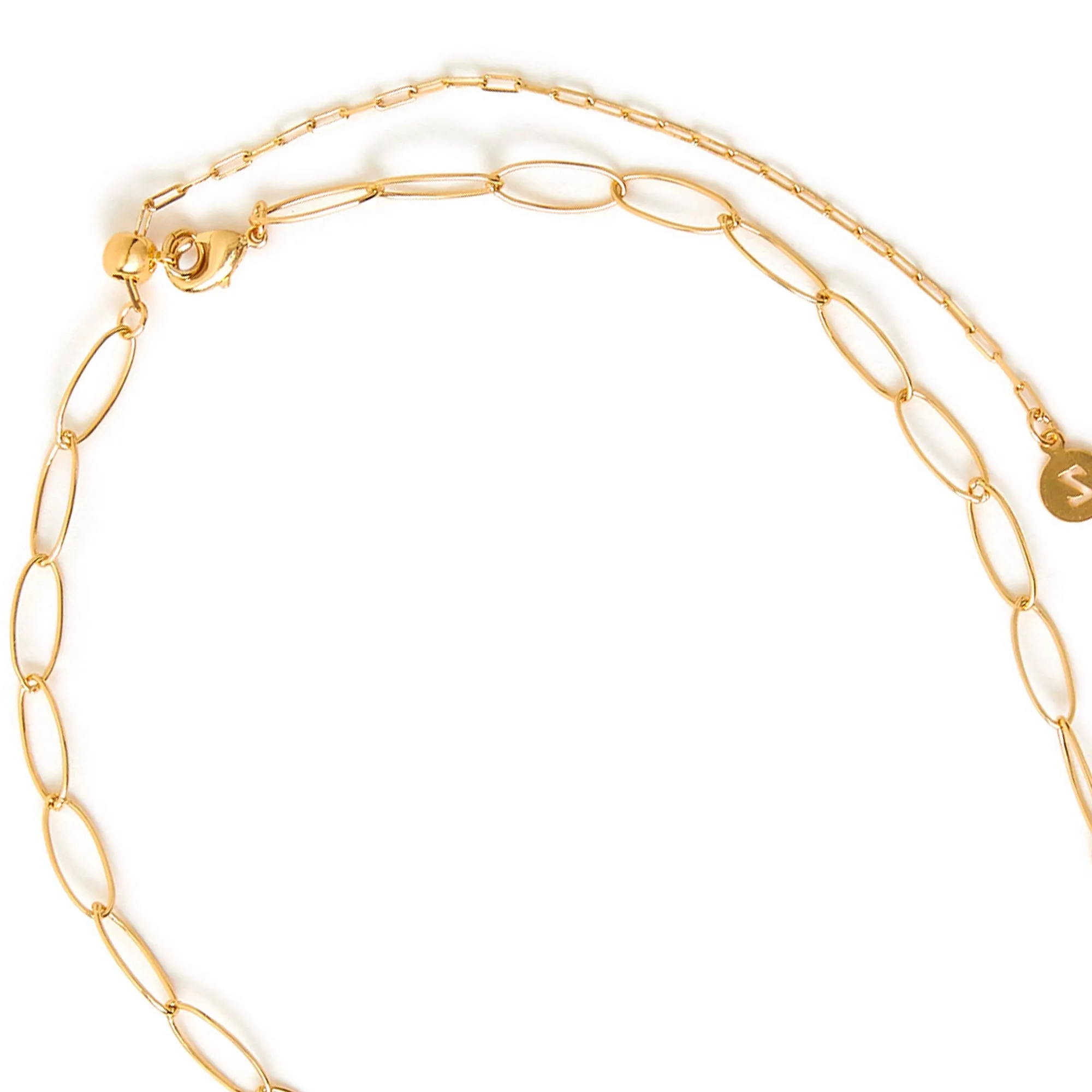 Accessorize London Women's Z Real Gold-Plated Oval Link Chain Necklace