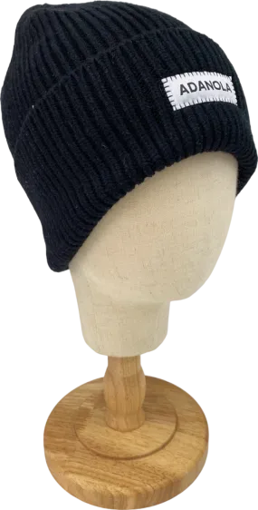 Adanola Black Ribbed Beanie Hat One Size UK