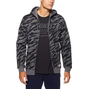 Adidas men's sweatshirt with hood and zip DN8628 black gray camo