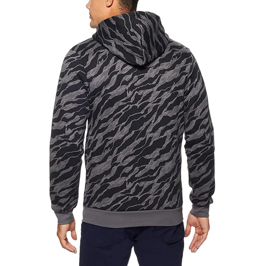 Adidas men's sweatshirt with hood and zip DN8628 black gray camo