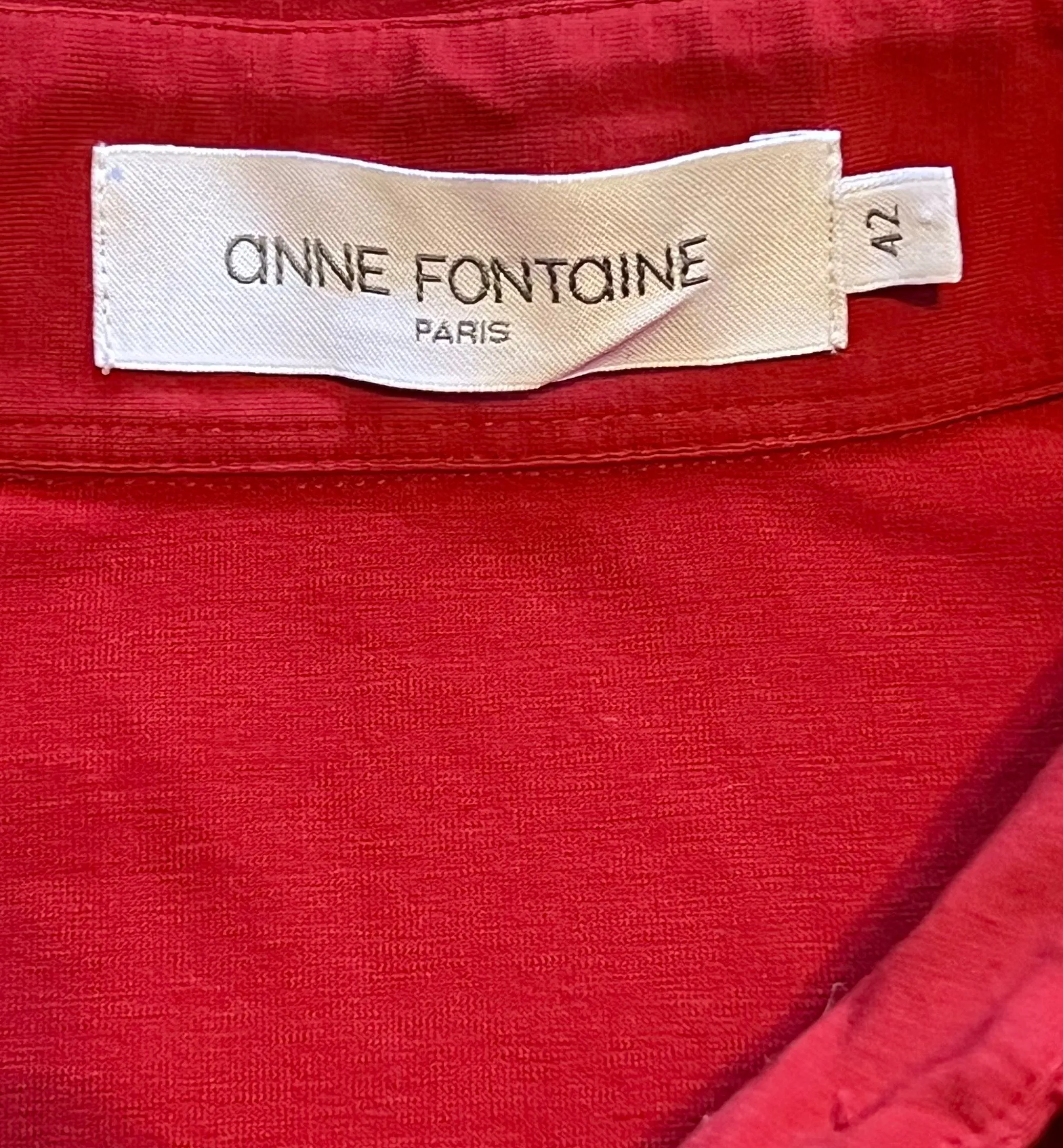 Anne Fontaine Size 42 Red Nuage Shirt