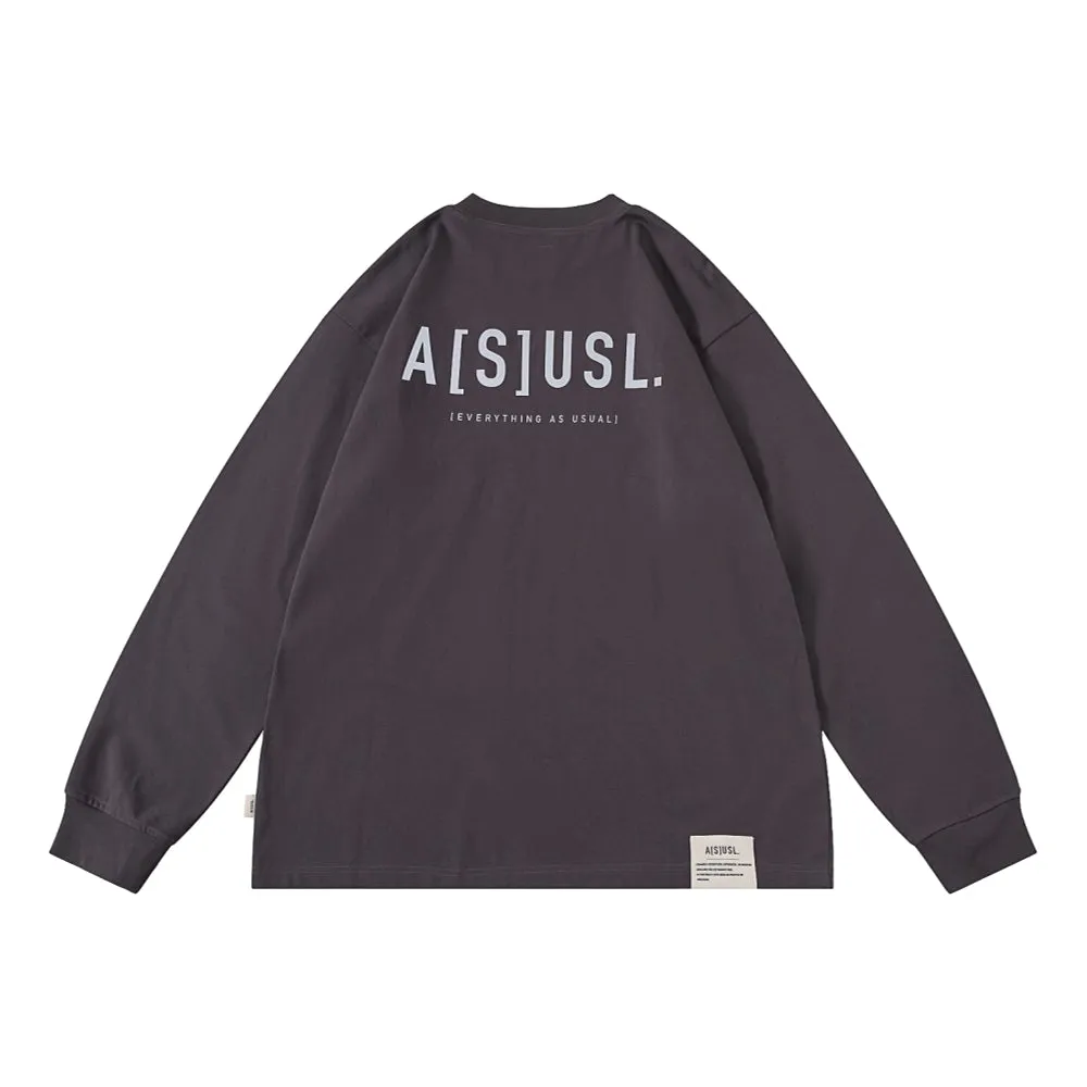 A[S]USL REFLECTIVE LOGO LONG TEE-CHARCOAL