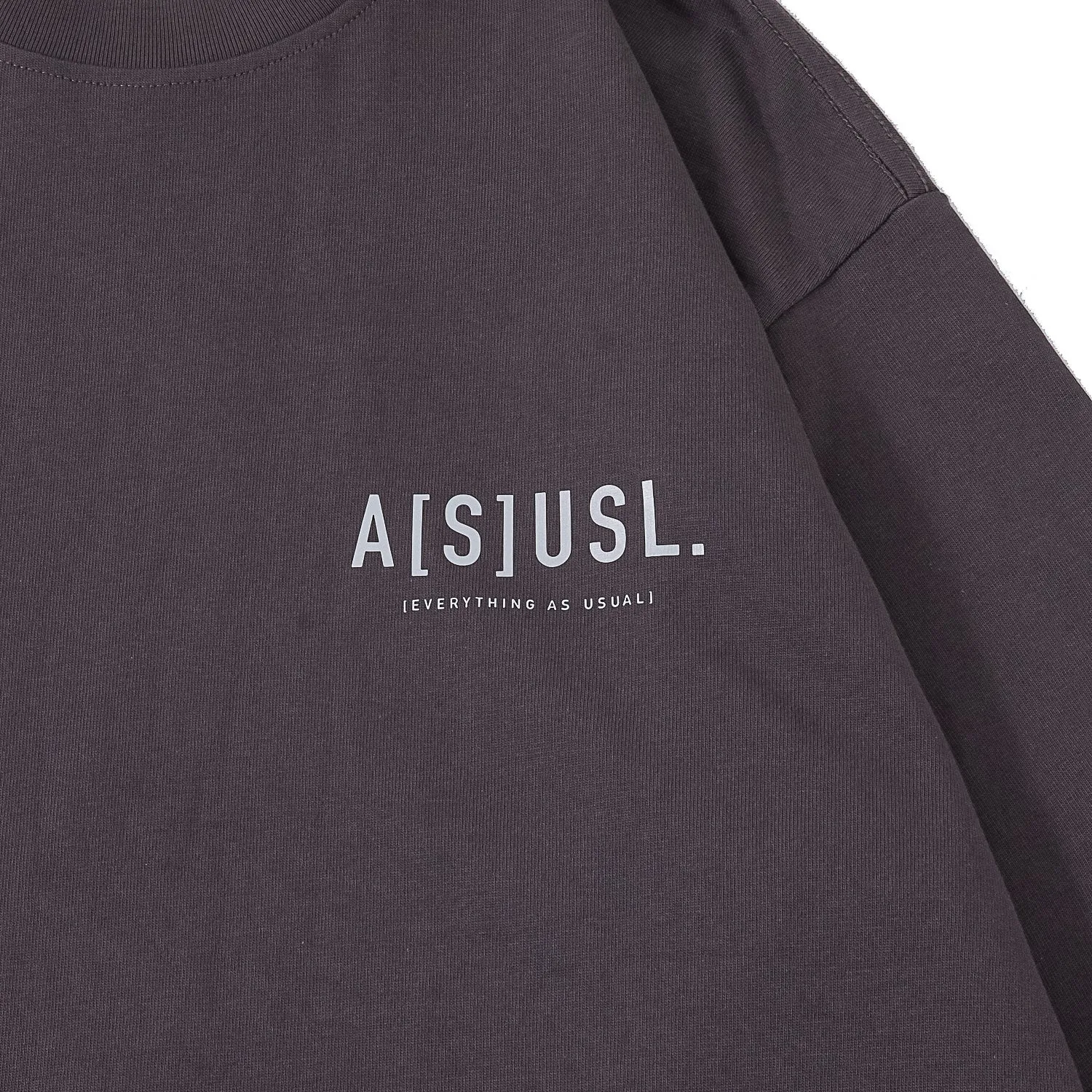 A[S]USL REFLECTIVE LOGO LONG TEE-CHARCOAL