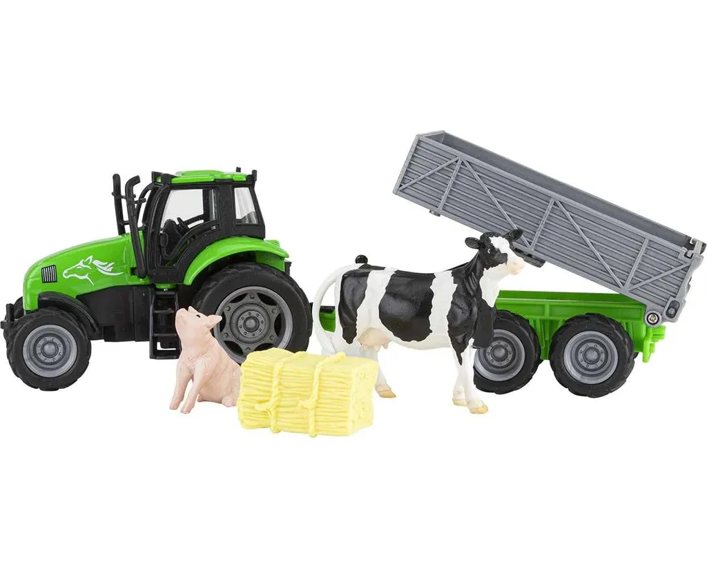 Breyer Farms Tractor & Tag A Long Wagon