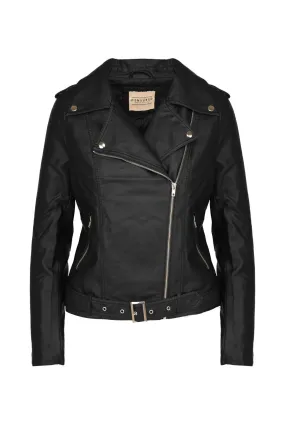 Censured Women's faux leather biker jacket JWGLIN T FLGT 90 black