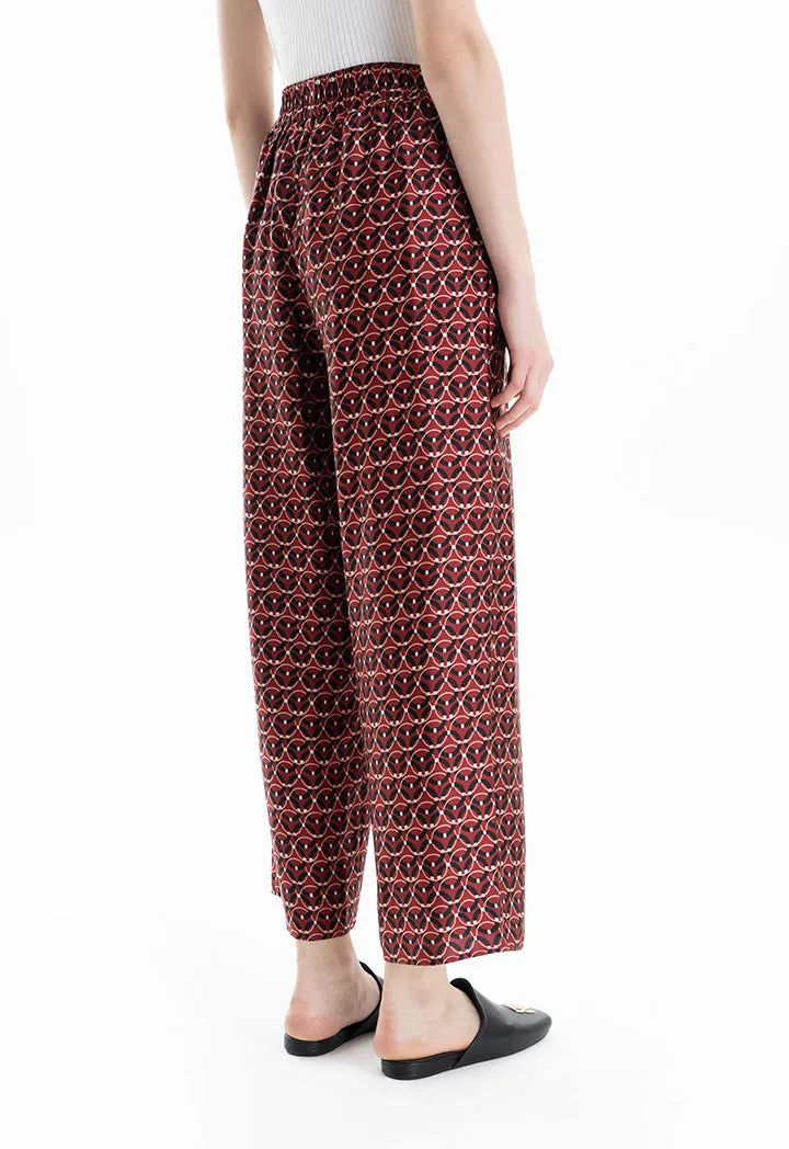 Circular Printed Straight Leg Trouser