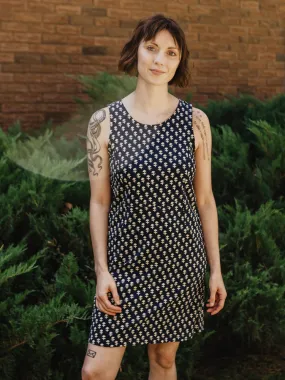 Evanston Dress - Micro Floral Navy