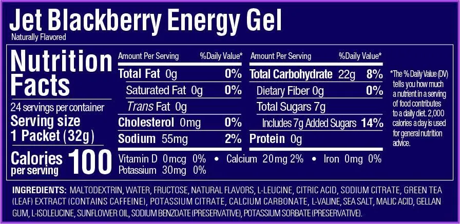 Gu Energy Gel- Jet Blackberry   Caffeine