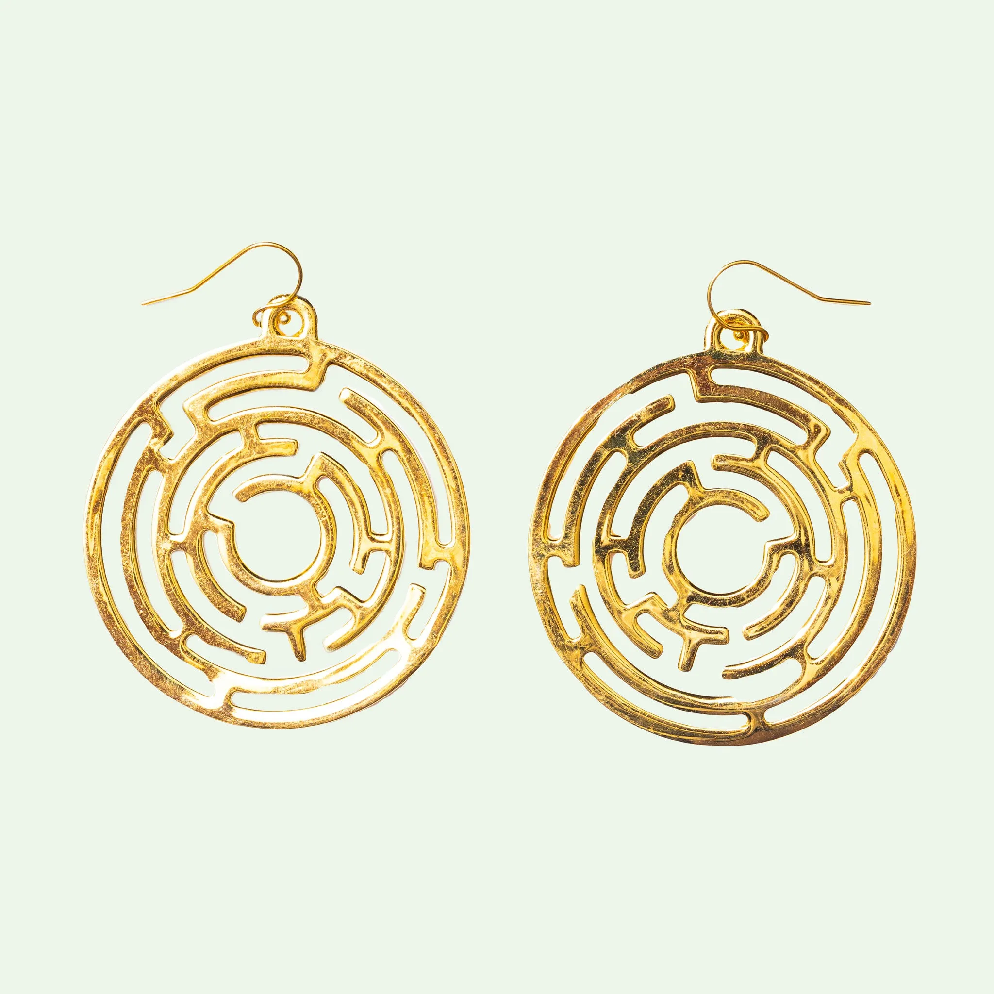 Labyrinth Large Gold Earrings