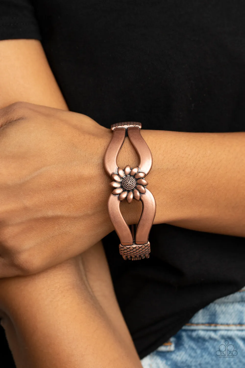 Let A Hundred SUNFLOWERS Bloom - Copper Bracelet