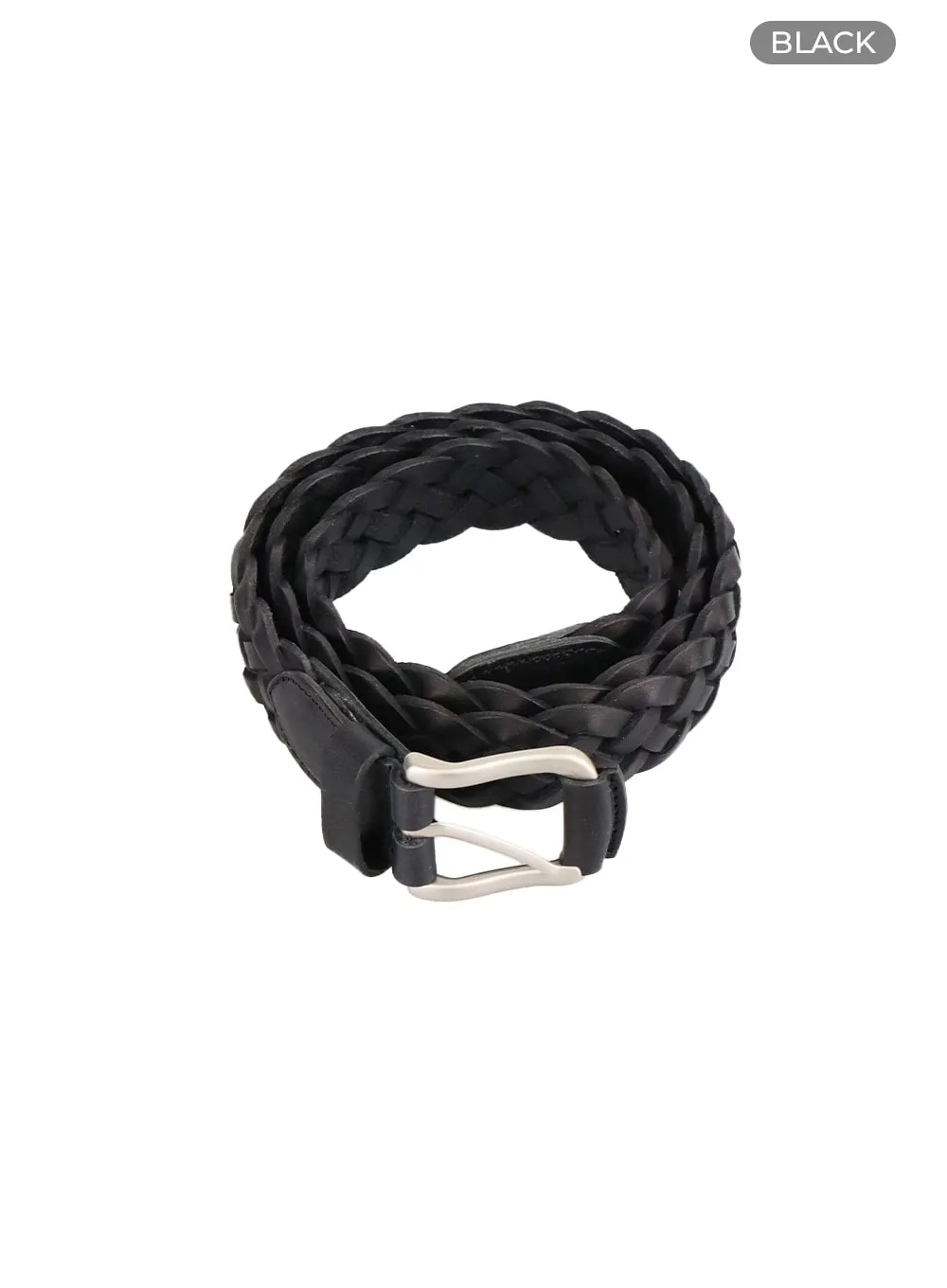 Men's Woven Faux Leather Belt IA401