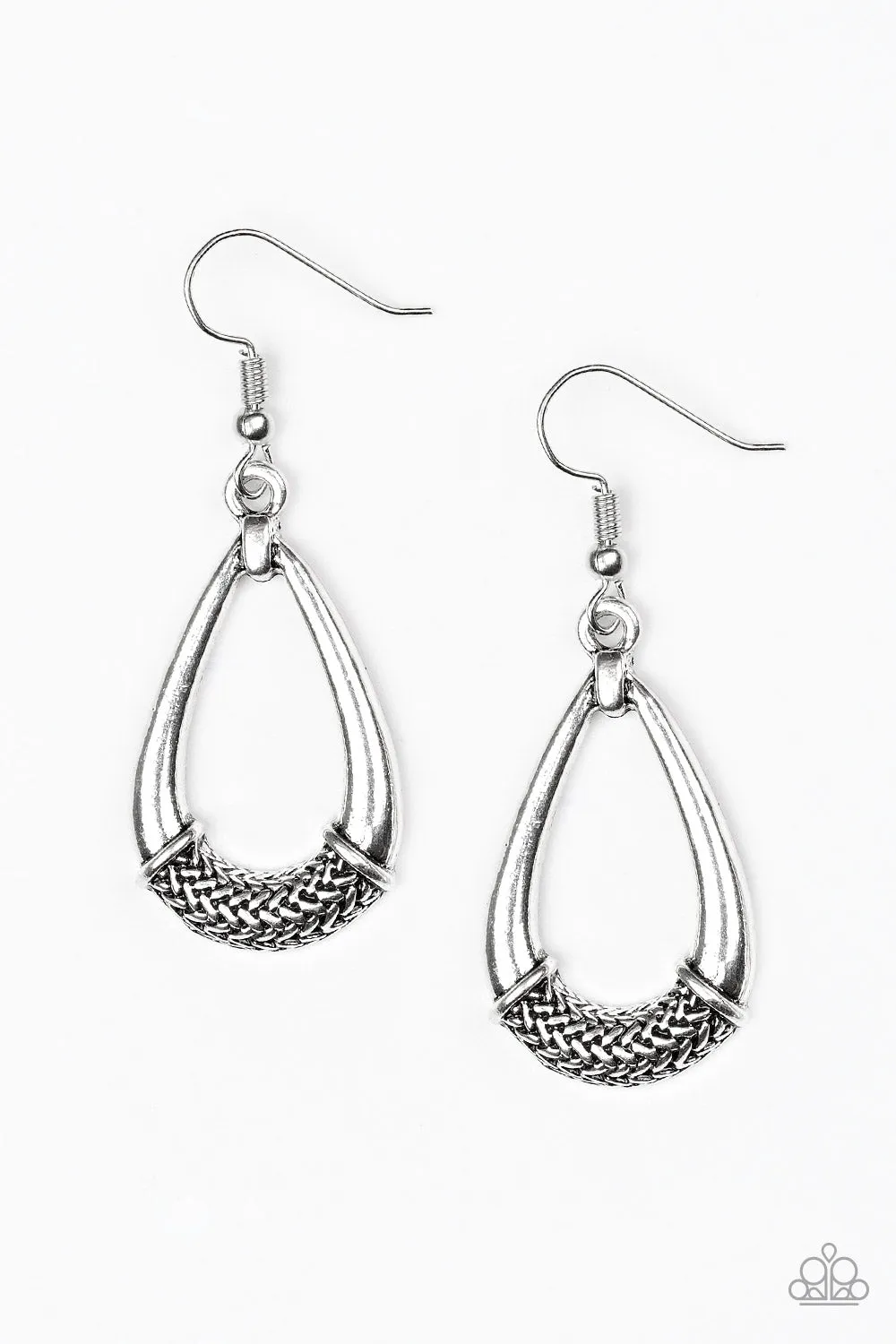 Paparazzi Trending Texture Silver Earrings