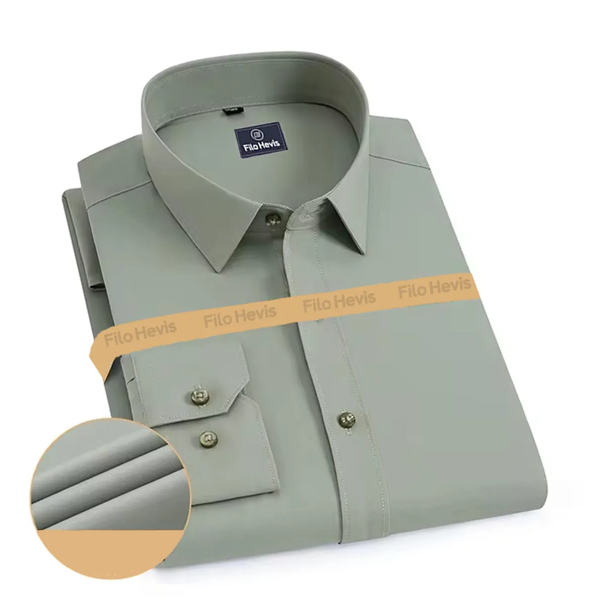 Plain Cotton Blend Solid Shirts Cream