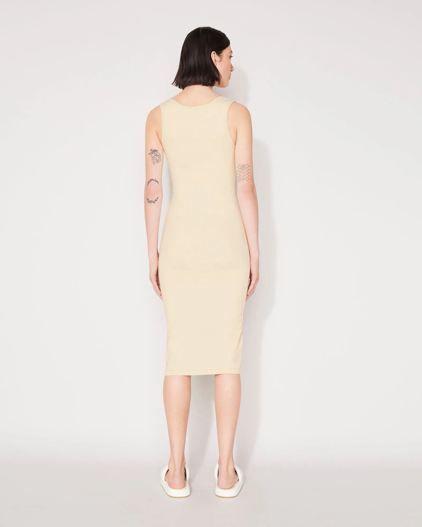 RIB TWO WAY DRESS - BUTTER CREAM