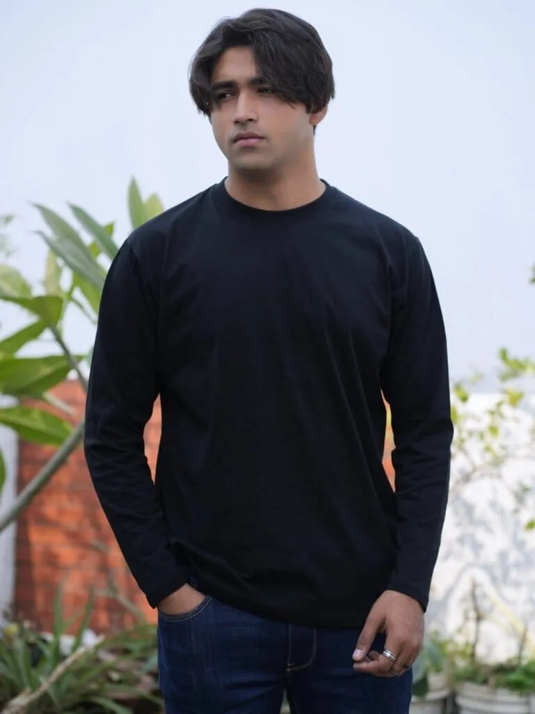 Round Neck Black Full Sleeve