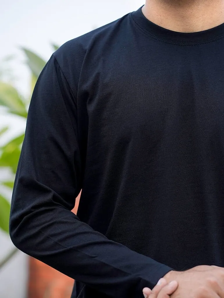 Round Neck Black Full Sleeve