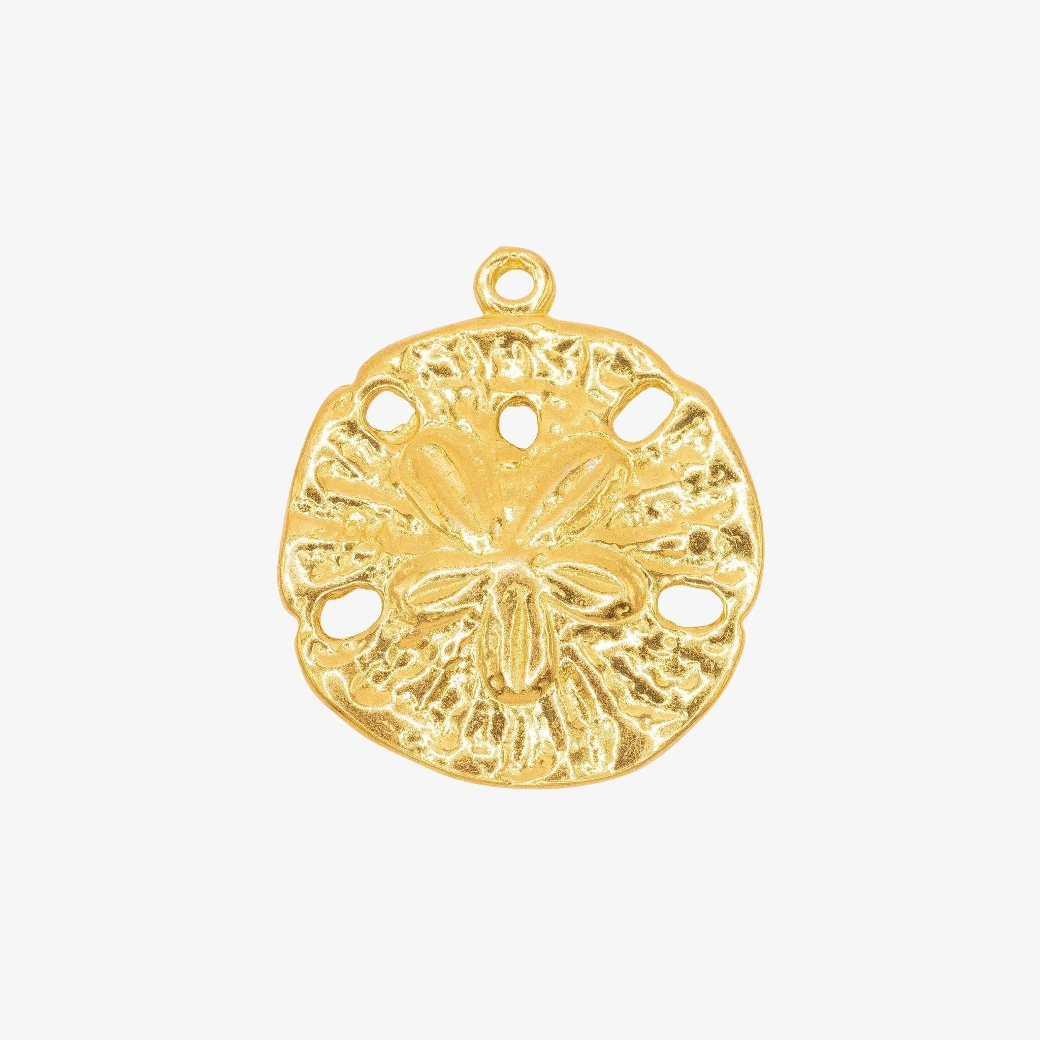 Sand Dollar Charm Wholesale 14K Gold, Solid 14K Gold, G212