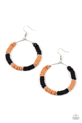 Skillfully Stacked - Black Paparazzi Earrings