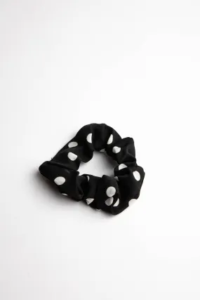 Spotted Scrunchie (Black   White)