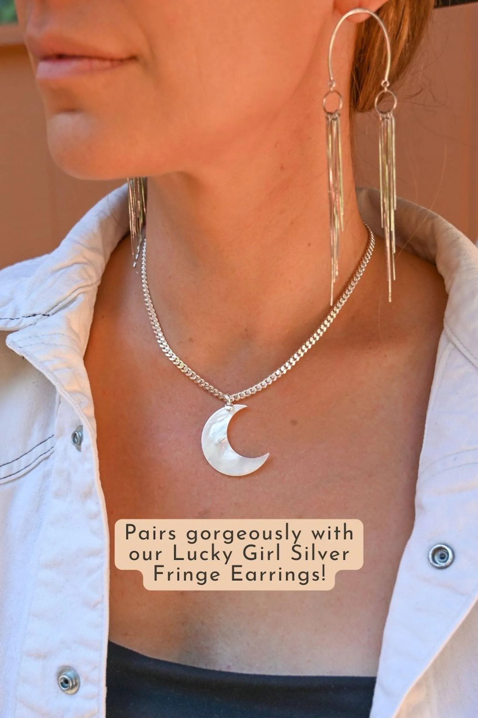 Still I Rise Pearl Moon Necklace