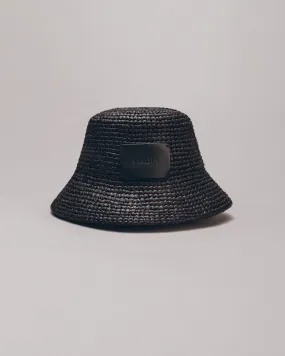 The Black Raffia Bucket Hat