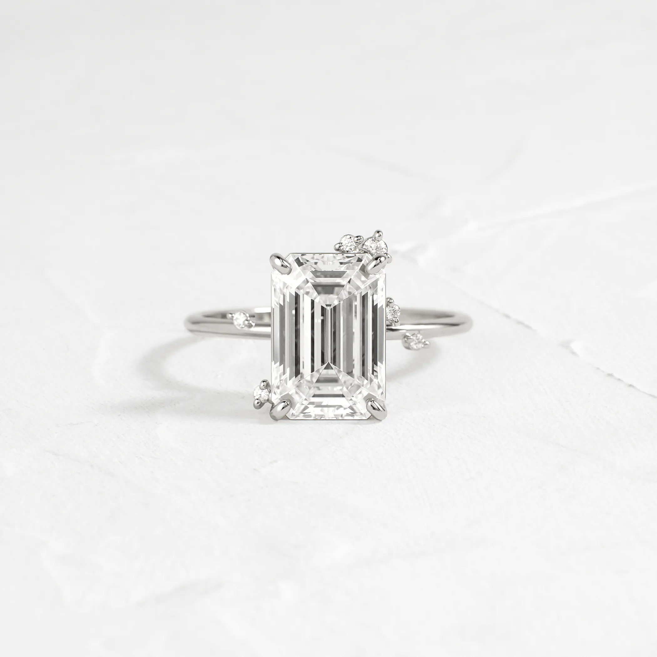 To A Flame Ring, Emerald Cut