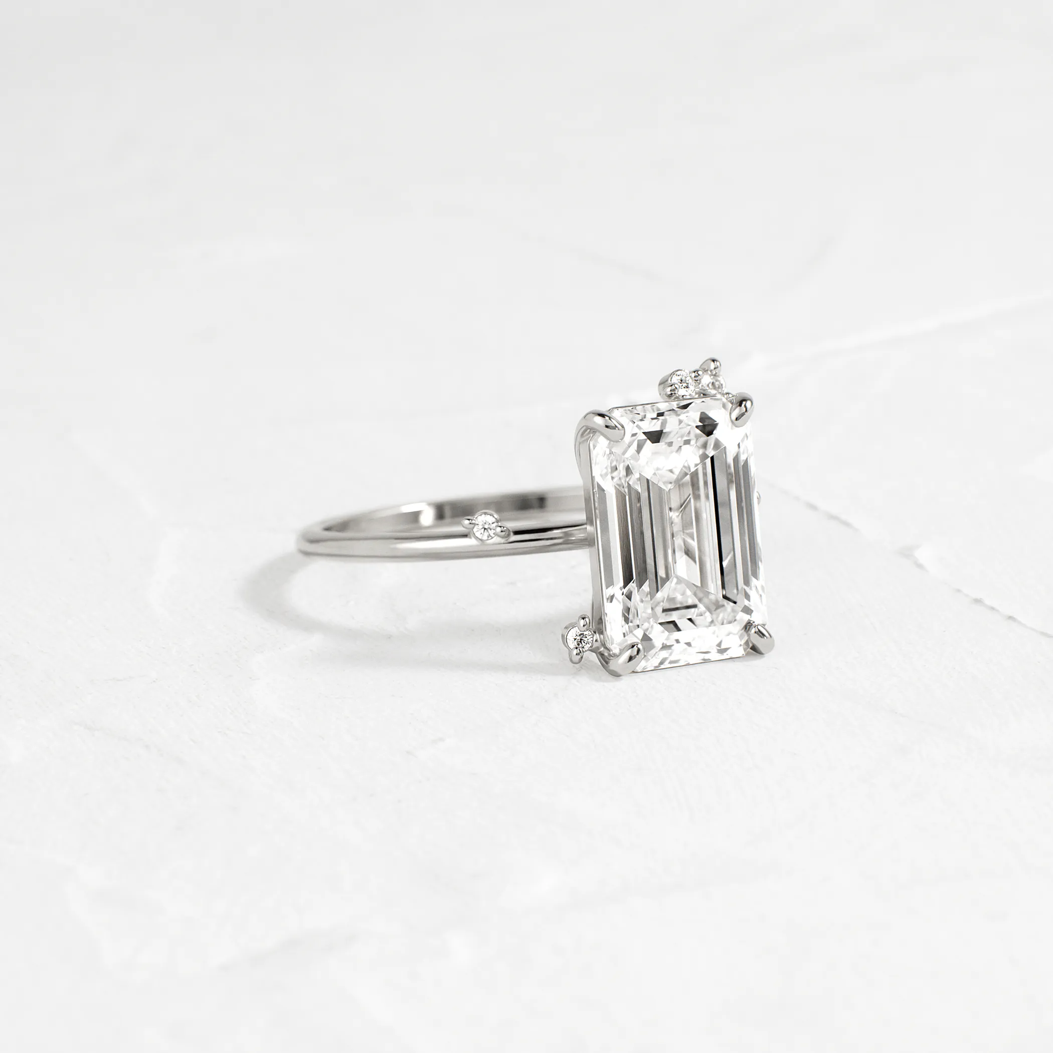 To A Flame Ring, Emerald Cut