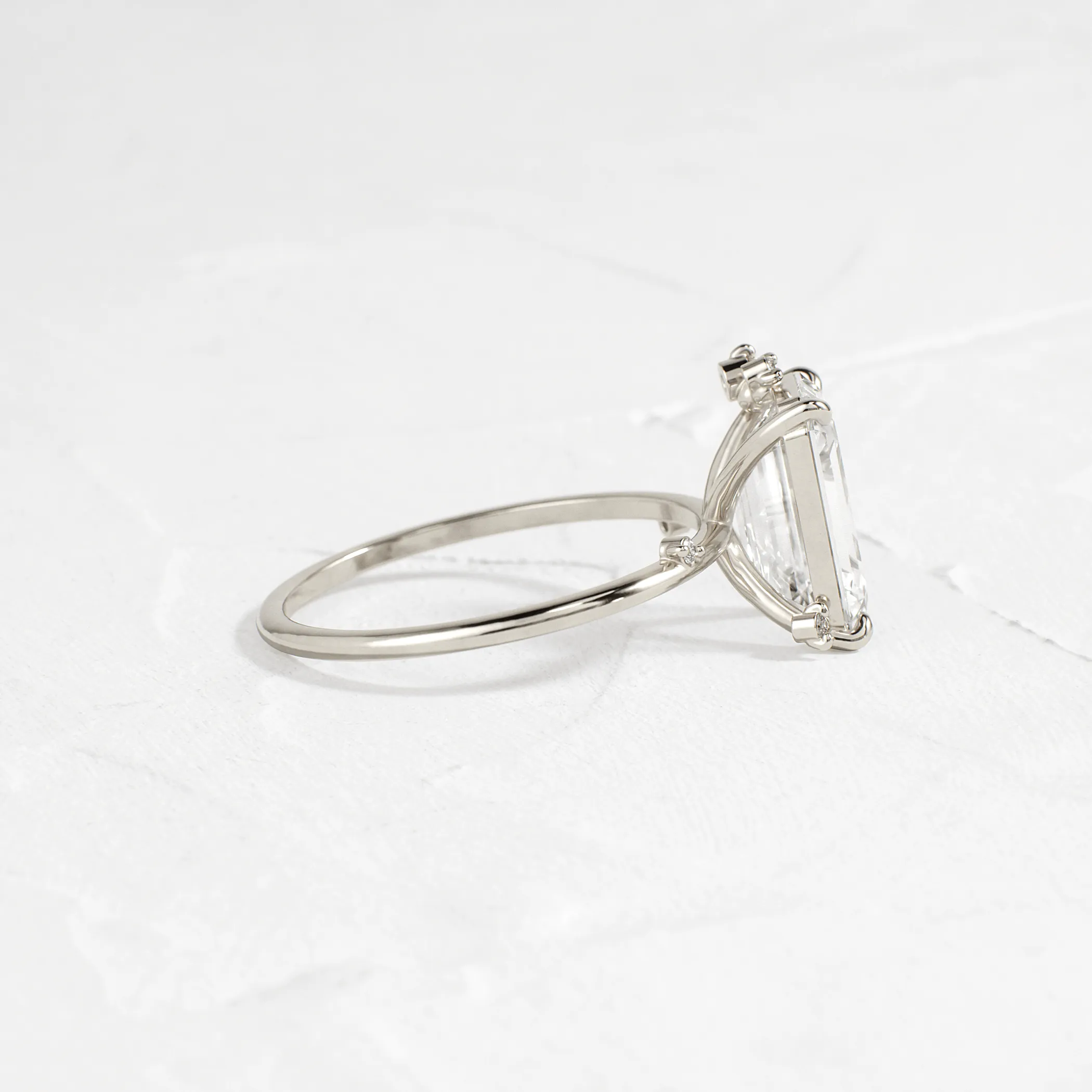 To A Flame Ring, Emerald Cut