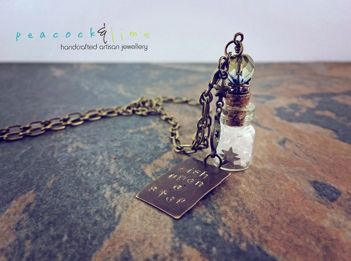 wish upon a star sparkle bottle necklace