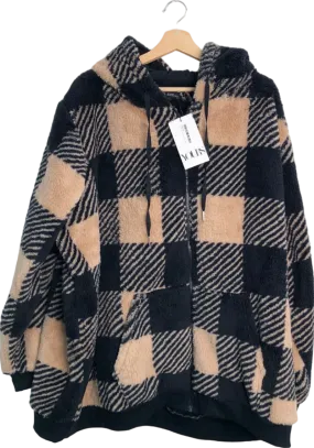 Yours Black/Tan Checked Hoodie UK 30-32